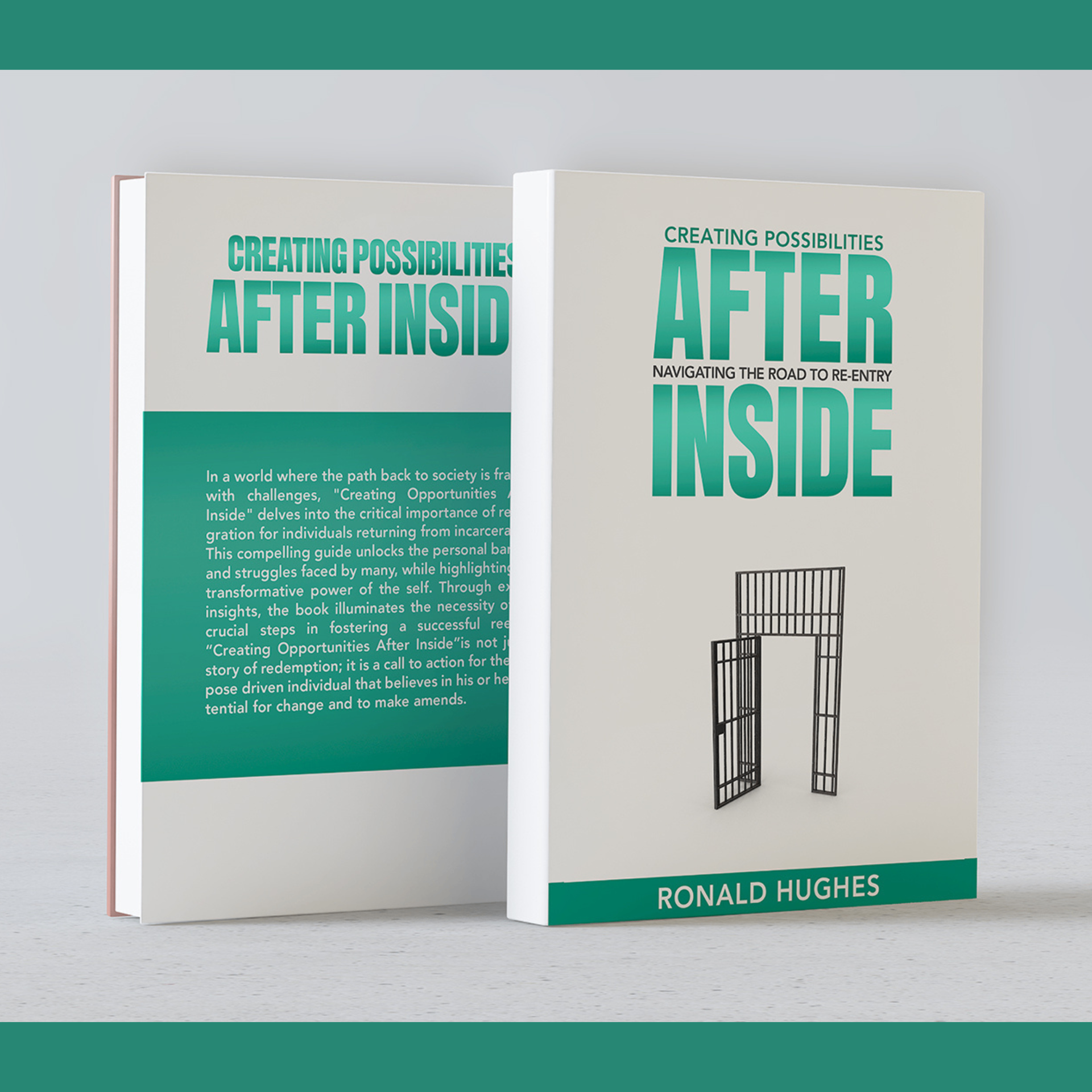 After Inside book cover and back cover design for author Ronald Hughes